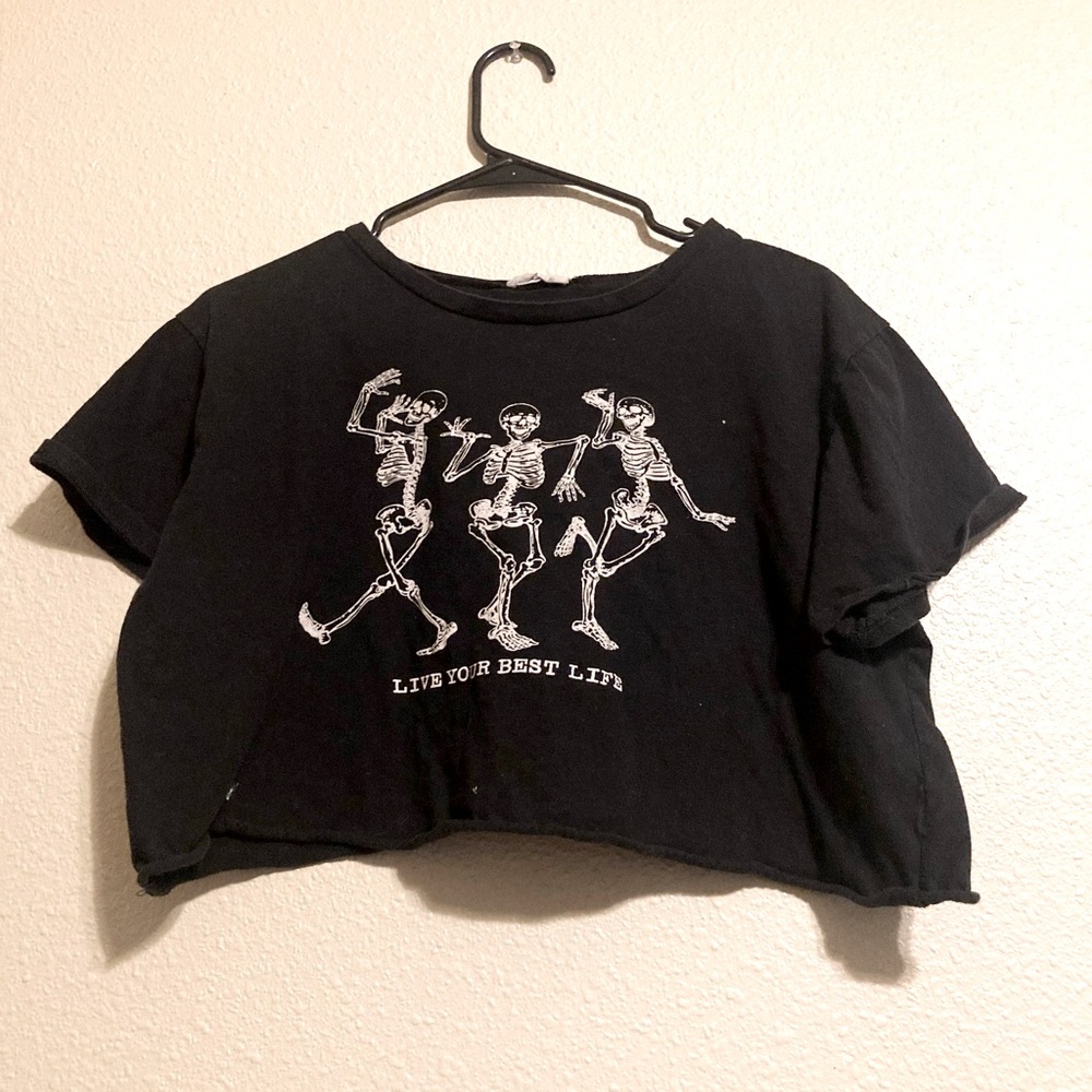 Skeleton dancing crop top